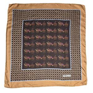 FIORELLINI VINTAGE 100% SILK SCARF – EQUESTRIAN ART – HAND‑ROLLED HEM – 30 x 30